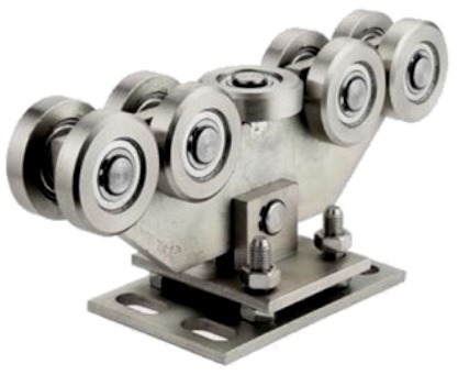 Trolley with 9 bearing rollers for a cantilever sliding gate Trolley with 9 bearing rollers for a cantilever sliding gate
