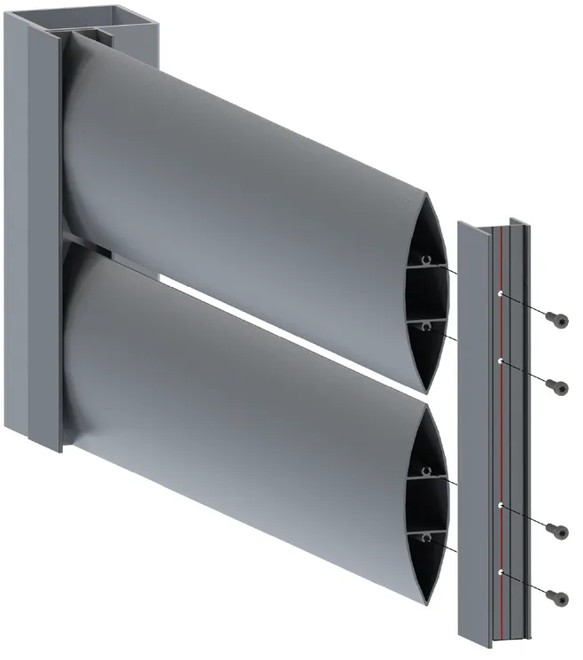 Vertical raindrop slat Vertical raindrop slat