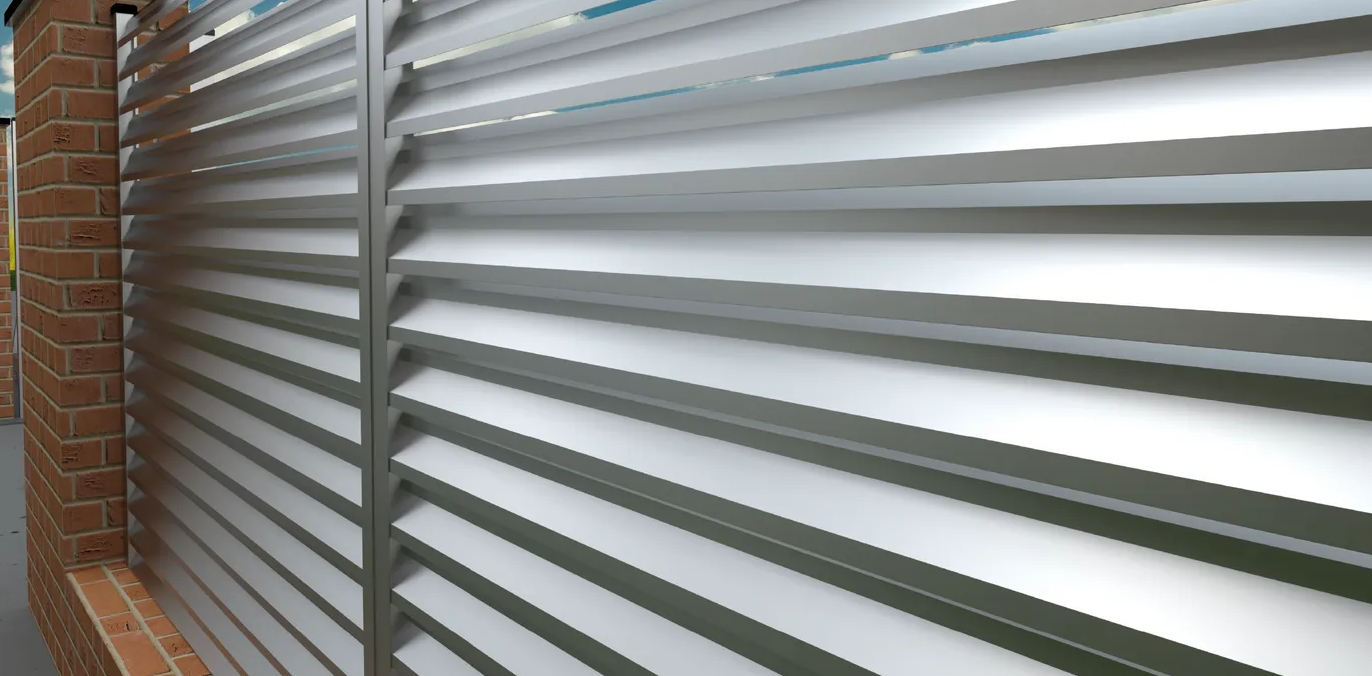 Angled louvre slat Angled louvre slat