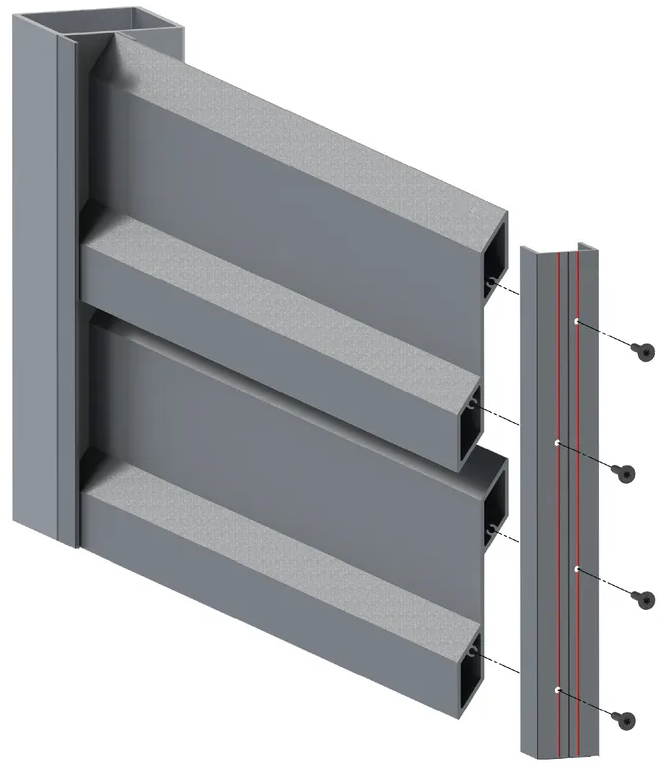 Vertical louvre slat Vertical louvre slat
