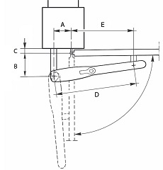Diagram showing the NICE Wingo drive opening outward