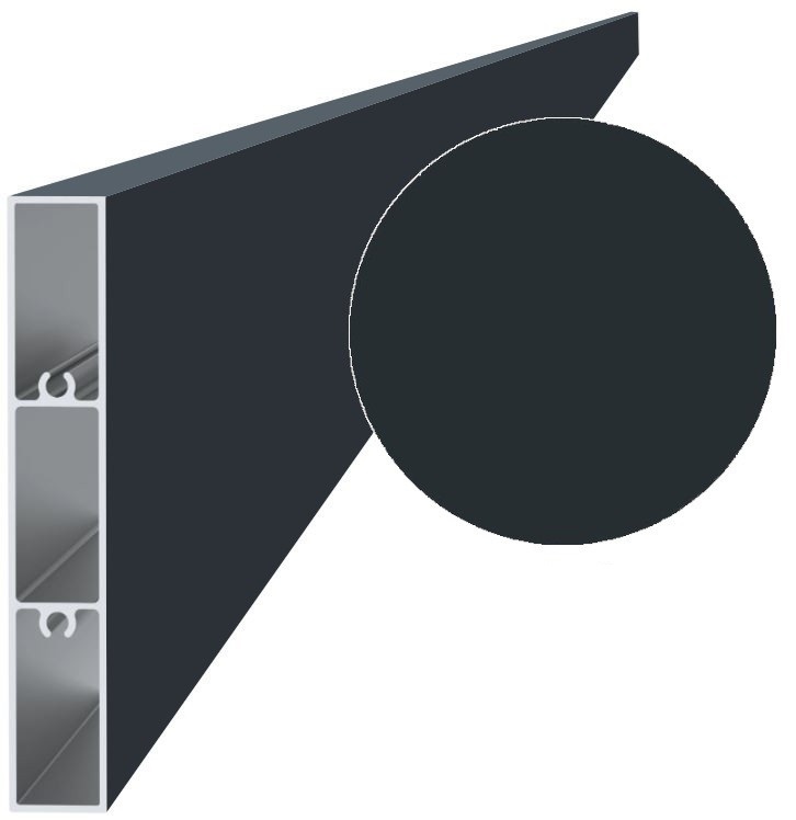 Anthracite slats with a smooth finish