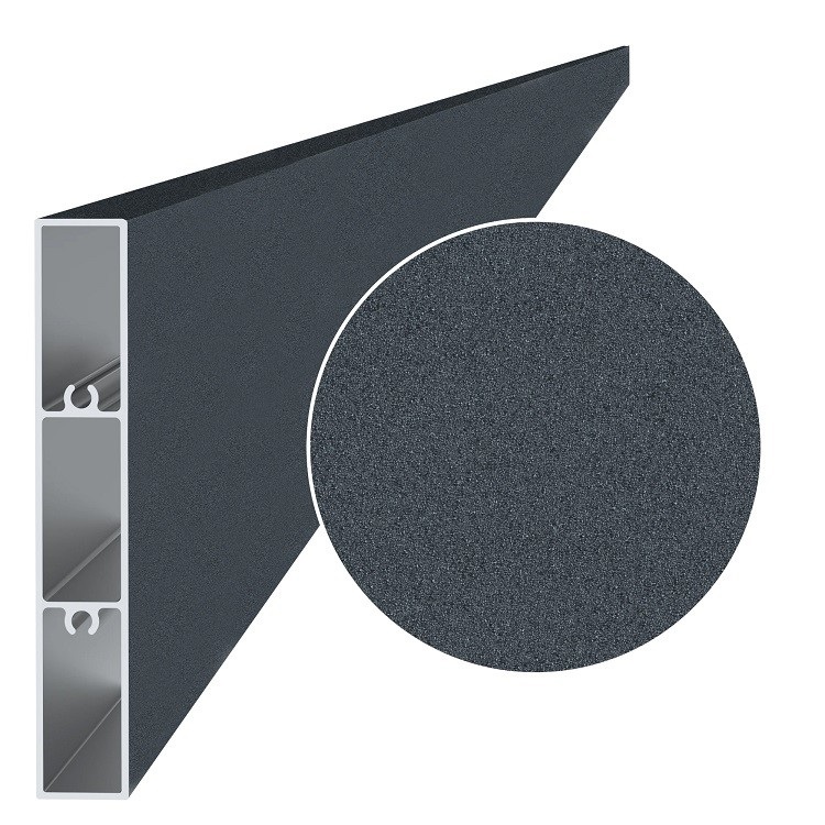 Anthracite slats with a textured finish