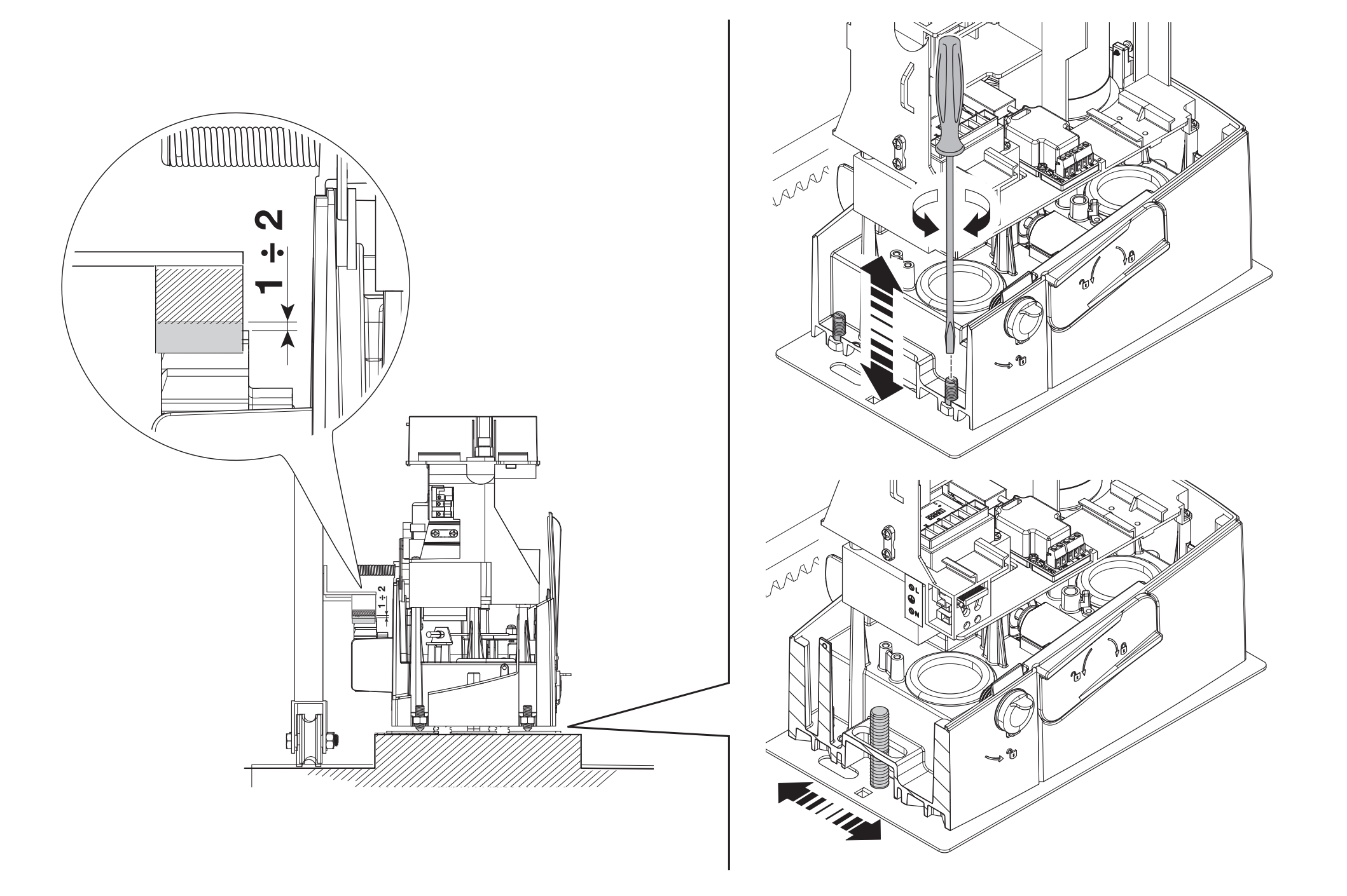 1–2 mm clearance and BXV mesh adjustment