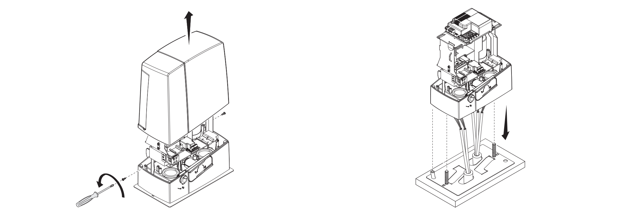 Mounting the BXV operator on the plate