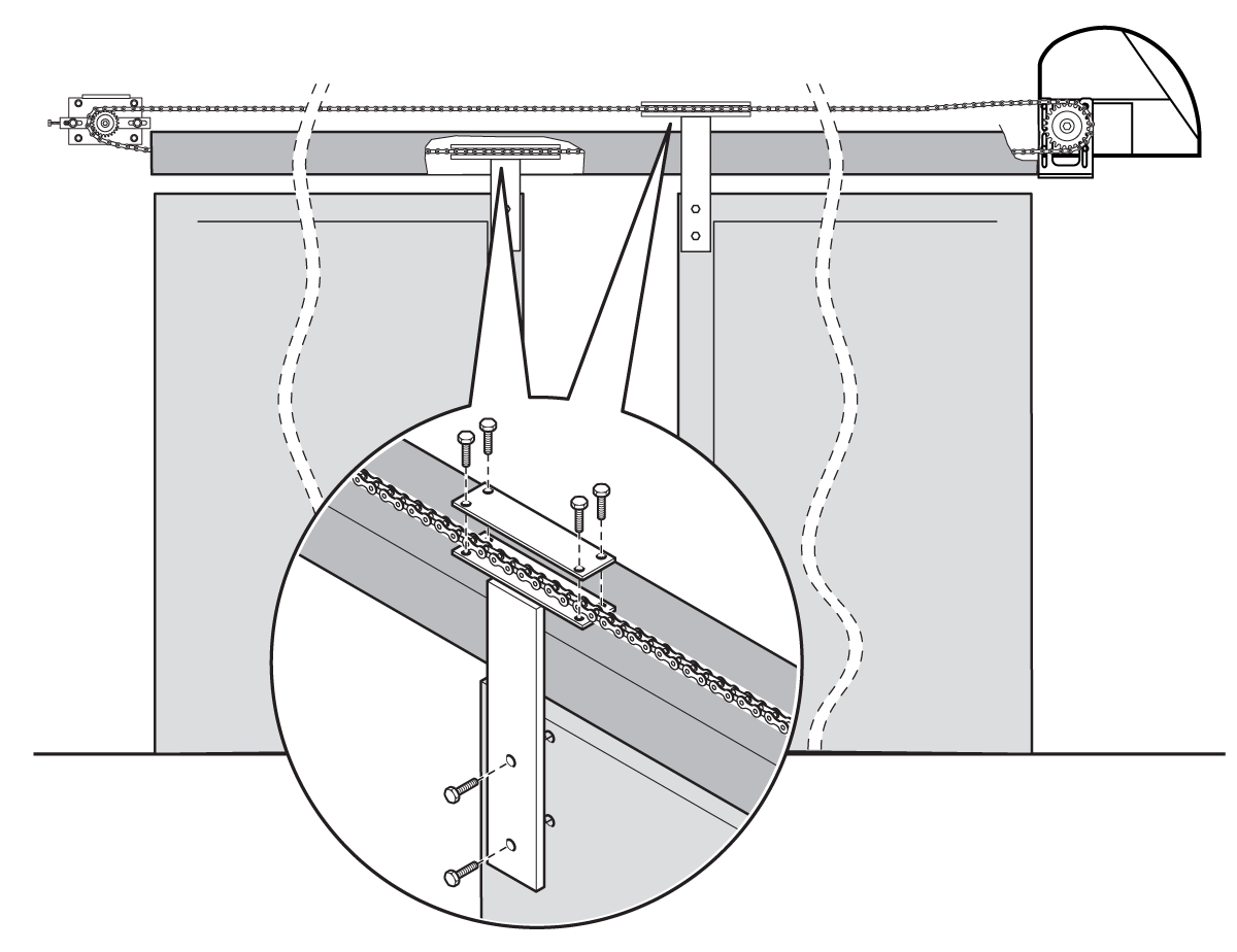 Suspended-gate chain loop and NICE CRA5 tensioner