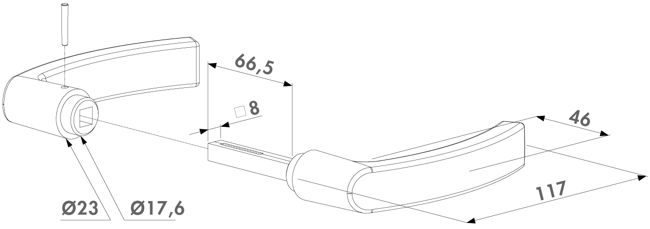 LOCINOX 3006P handle drawing