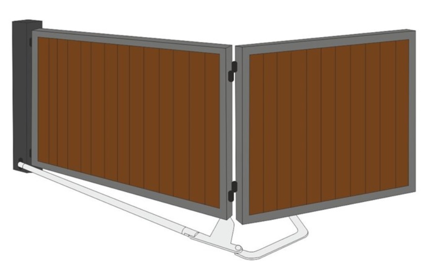 Folding mechanism for a swing gate