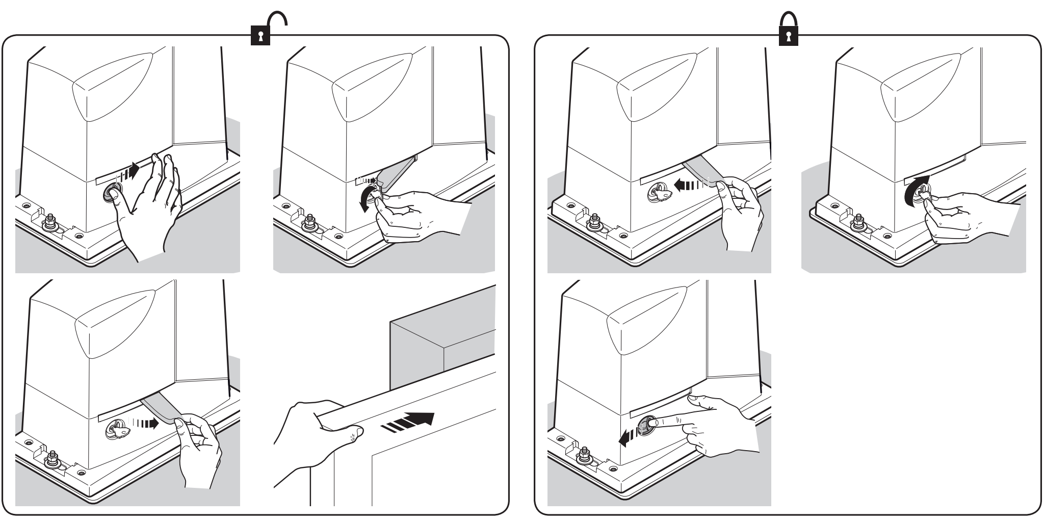Manual release and re-locking of the RD400