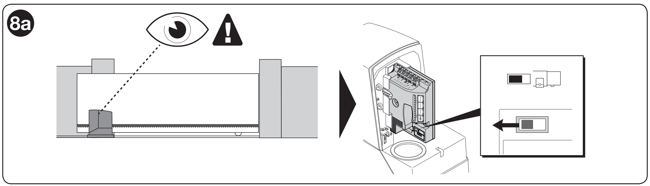 RD400 – left-hand opening and switch position