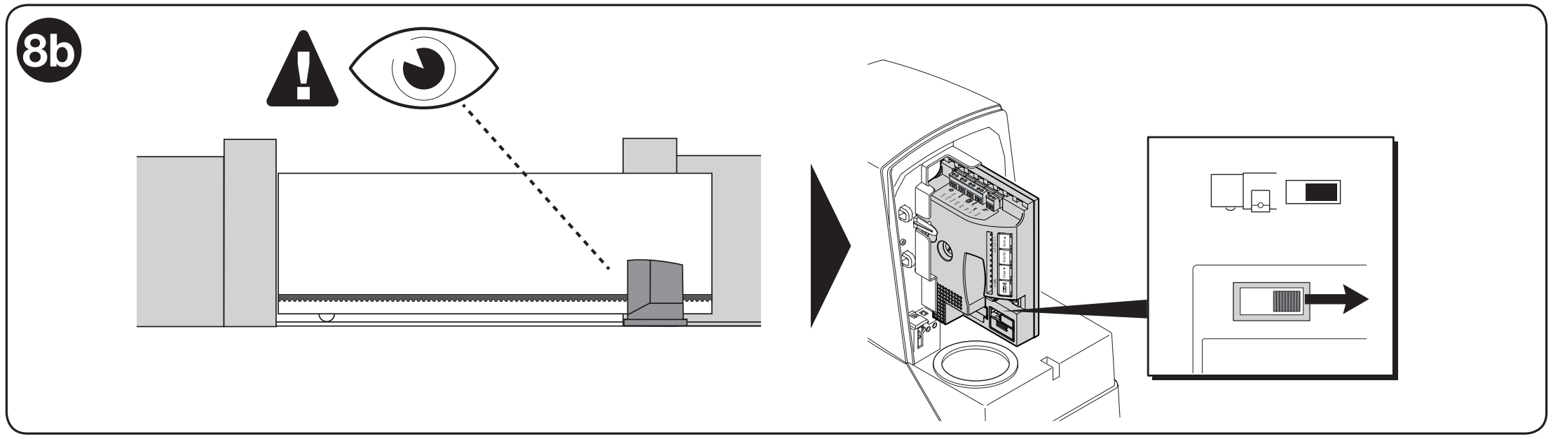 RD400 – right-hand opening and switch position