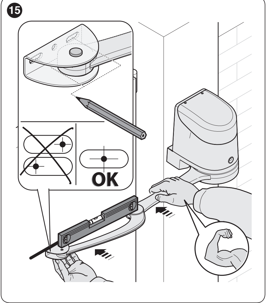 NICE HOPP – correct position of the gate-leaf bracket NICE HOPP – correct position of the gate-leaf bracket