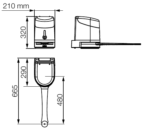 Original dimensions of the NICE HYKE HS motor