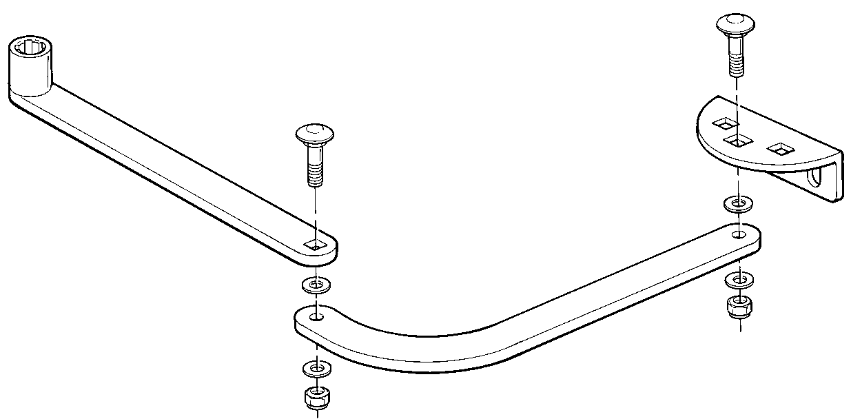 HYPPO – assembling the arm for the right leaf HYPPO – arm assembly for a right-hand gate leaf