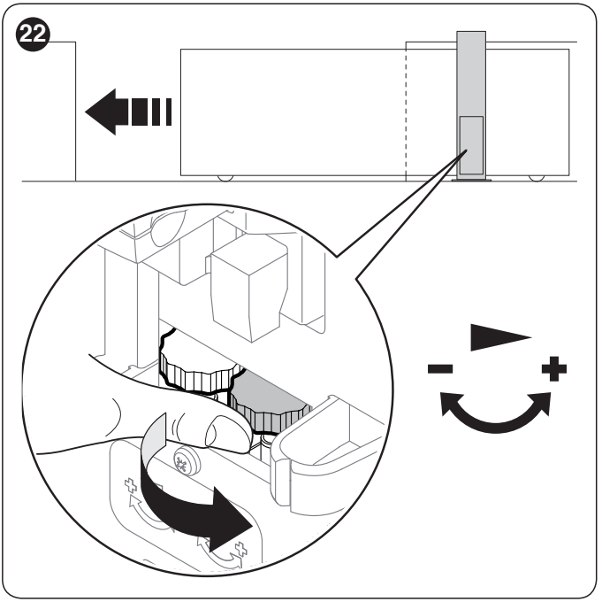 NKSL400 – setting the limit switch for leftward travel NKSL400 – setting the limit switch for leftward travel