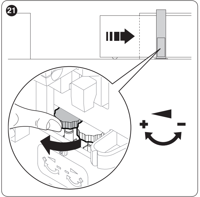 NKSL400 – setting the limit switch for rightward travel NKSL400 – setting the limit switch for rightward travel