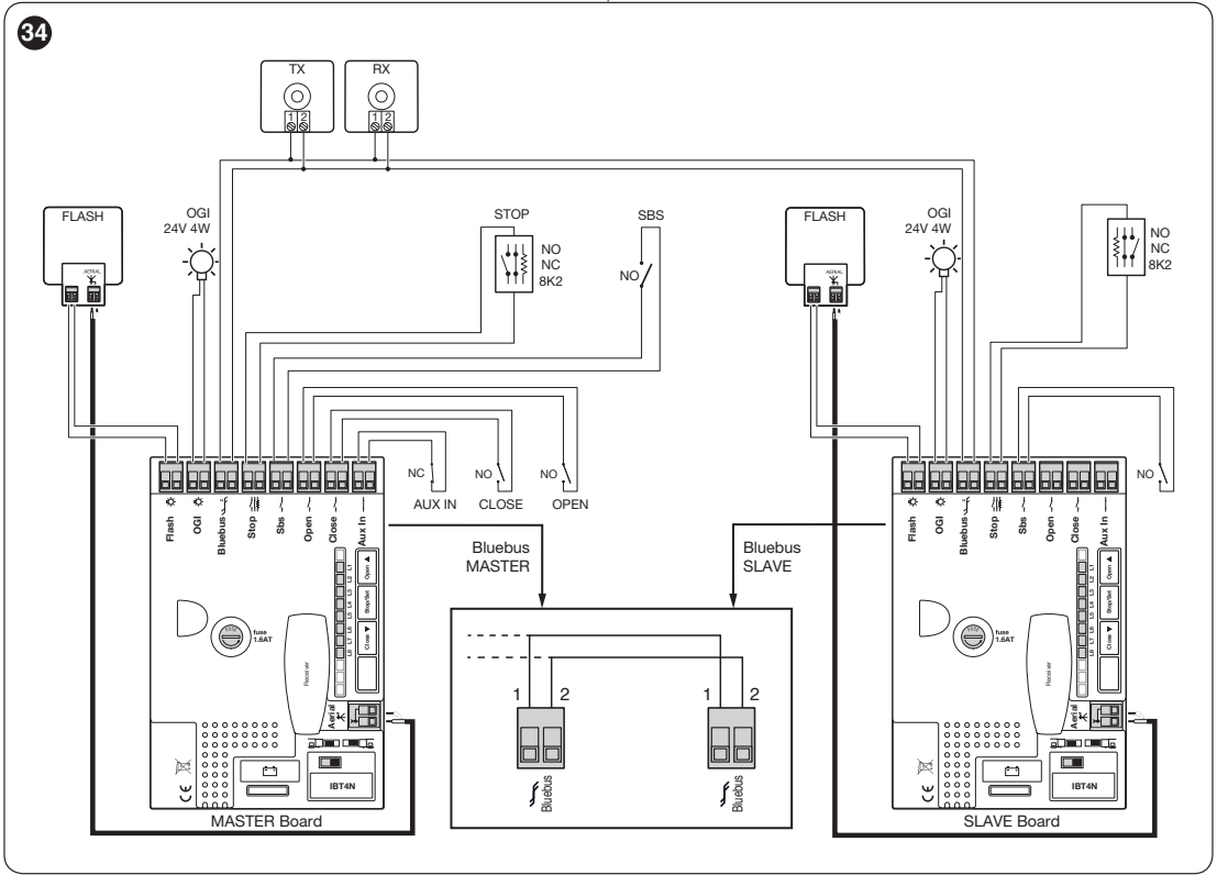 NKSL400 – original wiring for two Master and Slave units NKSL400 – original wiring for two Master and Slave units