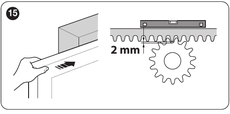 2 mm clearance between the rack and pinion