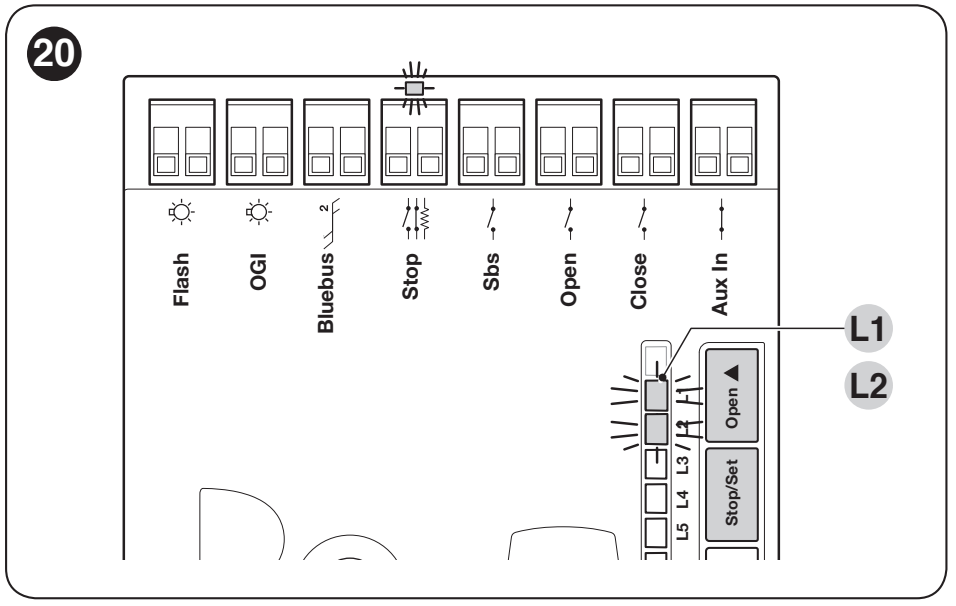 OPEN and STOP/SET for BlueBUS and STOP setup