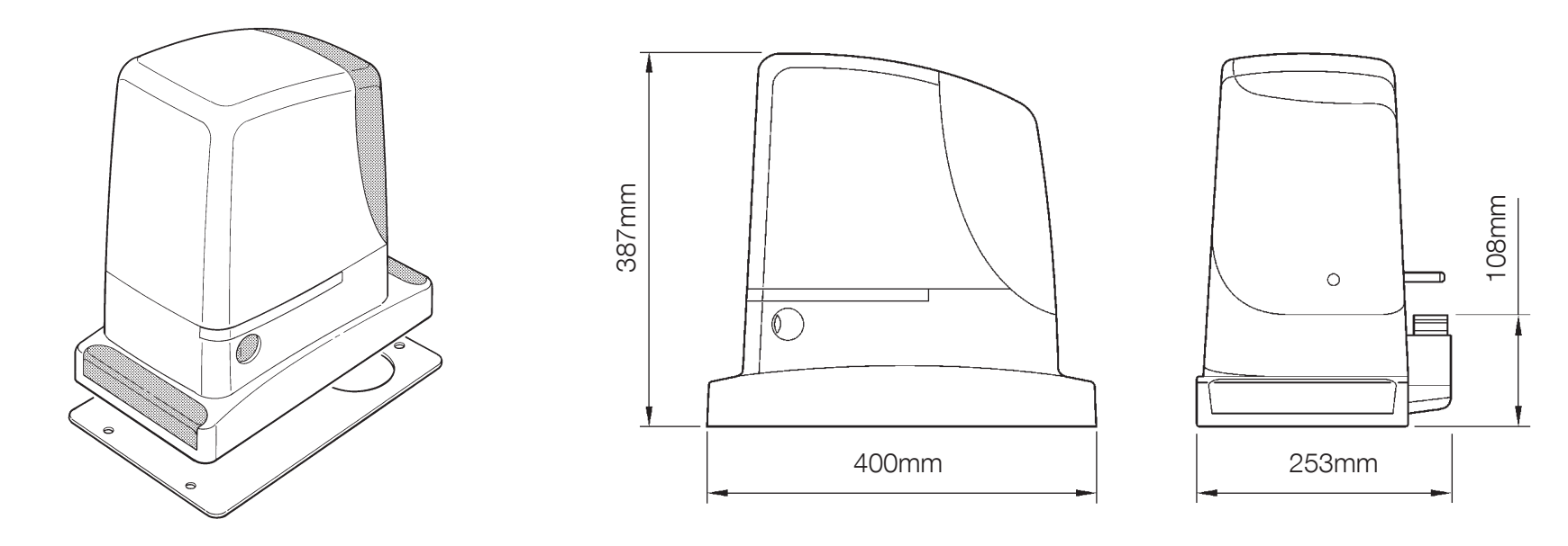 NICE RUN2500 – original dimensional drawing