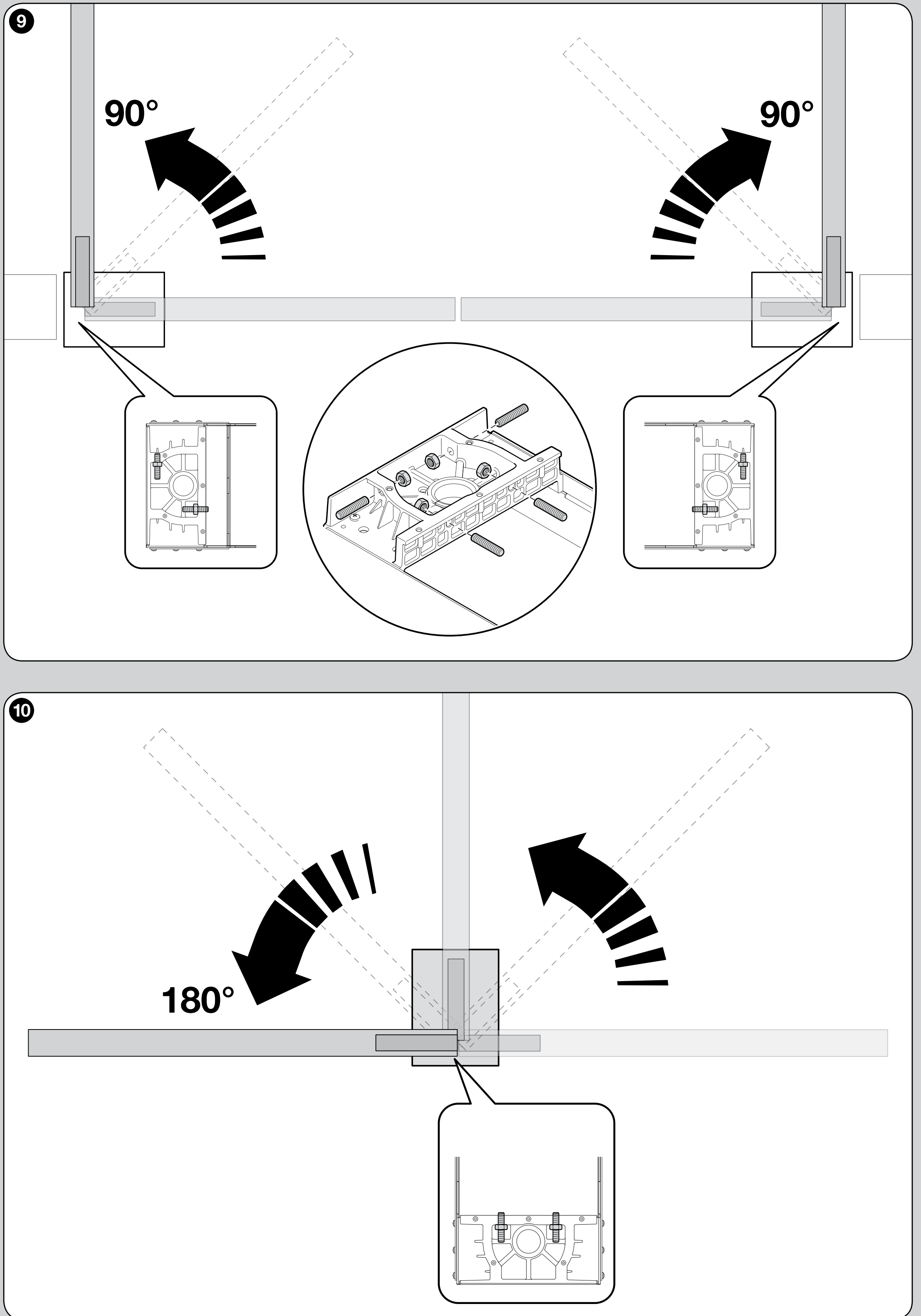 S-FAB: internal stops for 90° and 180°, right- and left-hand leaves
