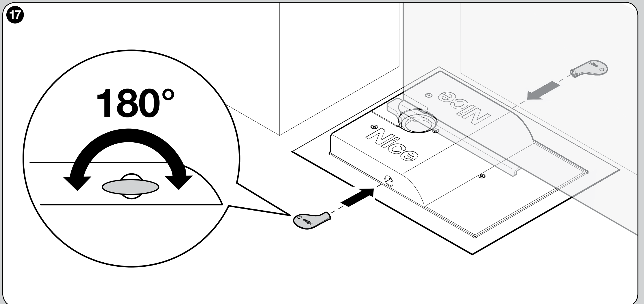 S-FAB SFAB2124: side openings and turning the release key 180°