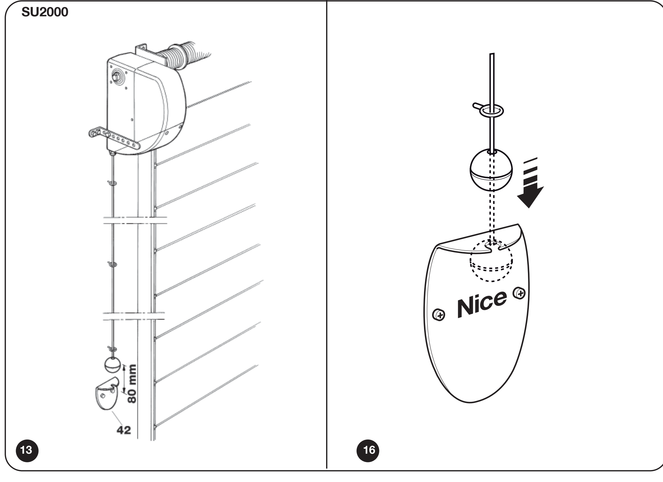 SUMO SU2000: floor-level cable release, position 1 for manual operation