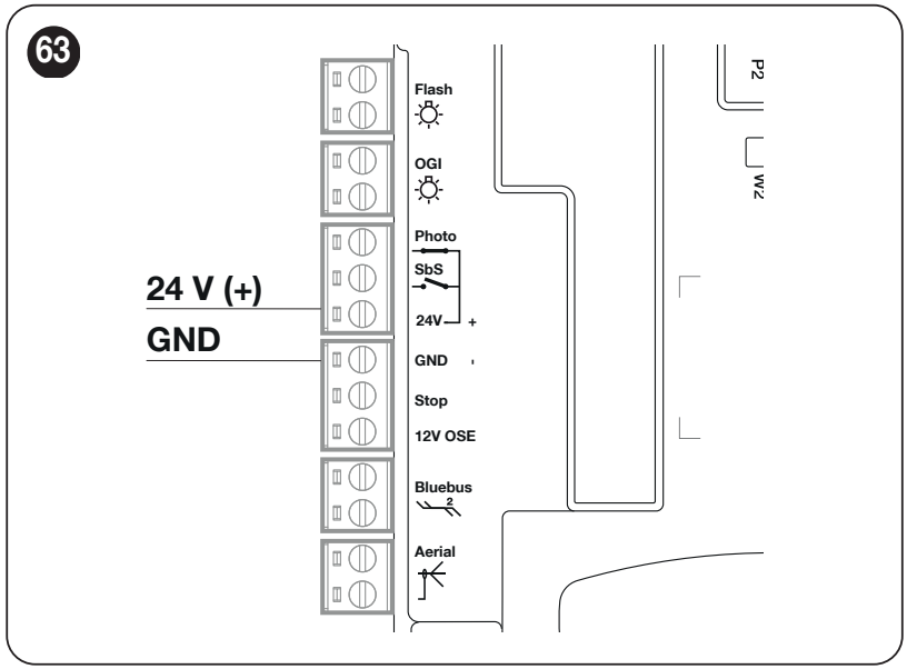 SPIDER800W auxiliary power supply: the specific positive and negative terminals