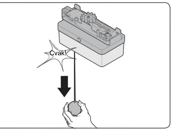 Manual release of the moving SPY motor using the cord