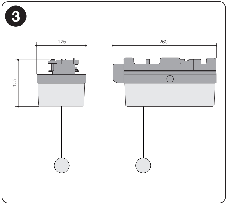 Dimensions of the SPY650HS moving motor