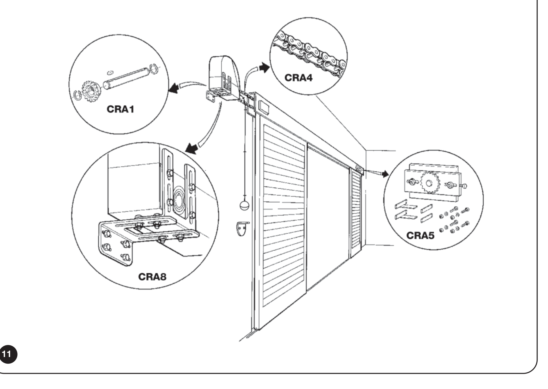 SUMO: installation of a horizontal chain loop for a suspended door