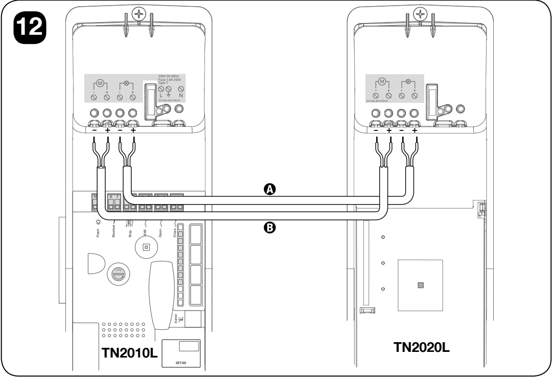 TN2010L and TN2020L – wiring motor A and courtesy light B with polarity maintained TN2010L and TN2020L – wiring motor A and courtesy light B with polarity maintained