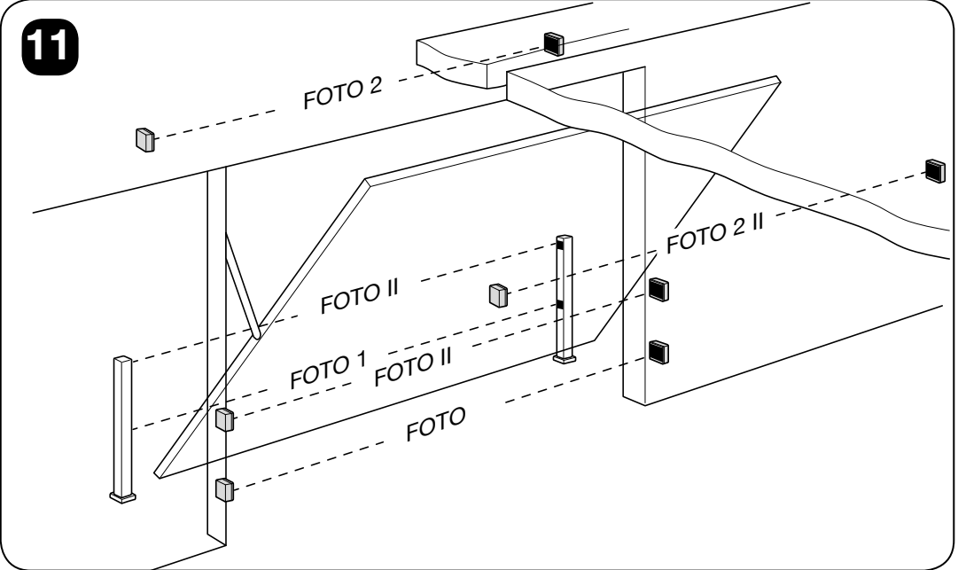 TEN – positioning photocells on an up-and-over garage door TEN – positioning photocells on an up-and-over garage door