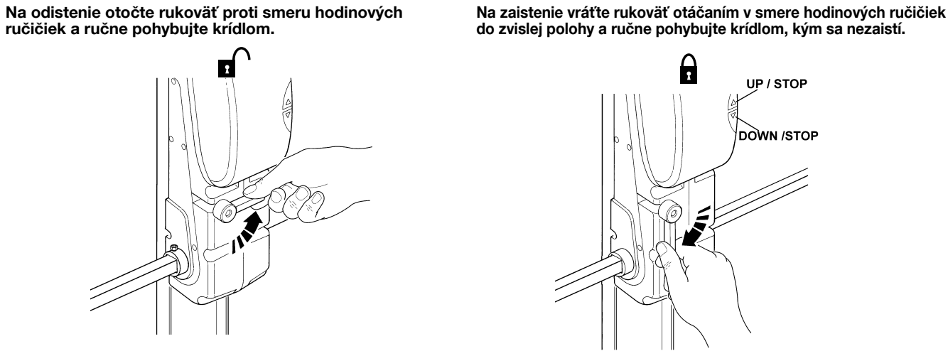 TEN – direction for manually releasing and re-engaging the handle TEN – direction for manually releasing and re-engaging the handle