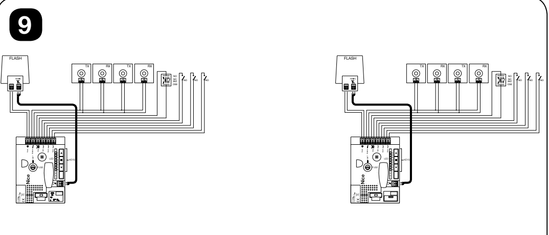 Original TN2010L wiring diagram – BlueBUS, STOP and command inputs Original TN2010L wiring diagram – BlueBUS, STOP and command inputs