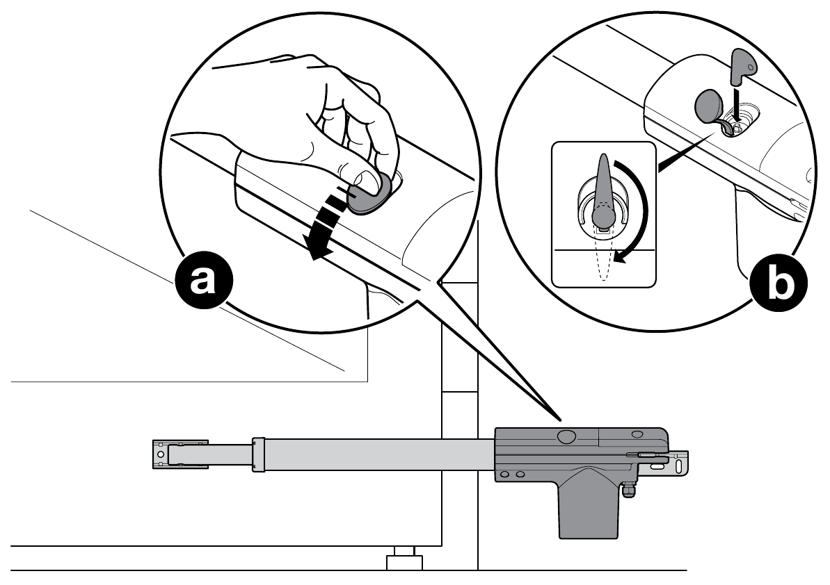 NICE TOO – manual motor release NICE TOO – manual motor release