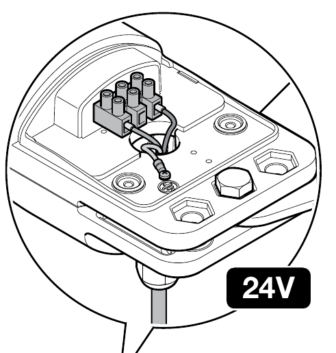 NICE TOO 24 V motor terminal block and protective conductor connections NICE TOO 24 V motor terminal block and protective conductor connections