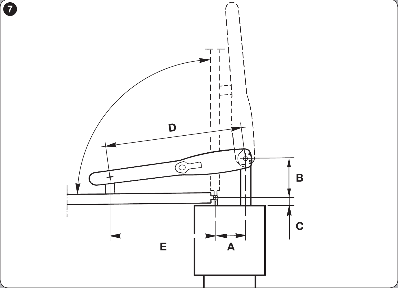 WG3524HS – installation with the gate leaf opening outward WG3524HS – installation with the gate leaf opening outward