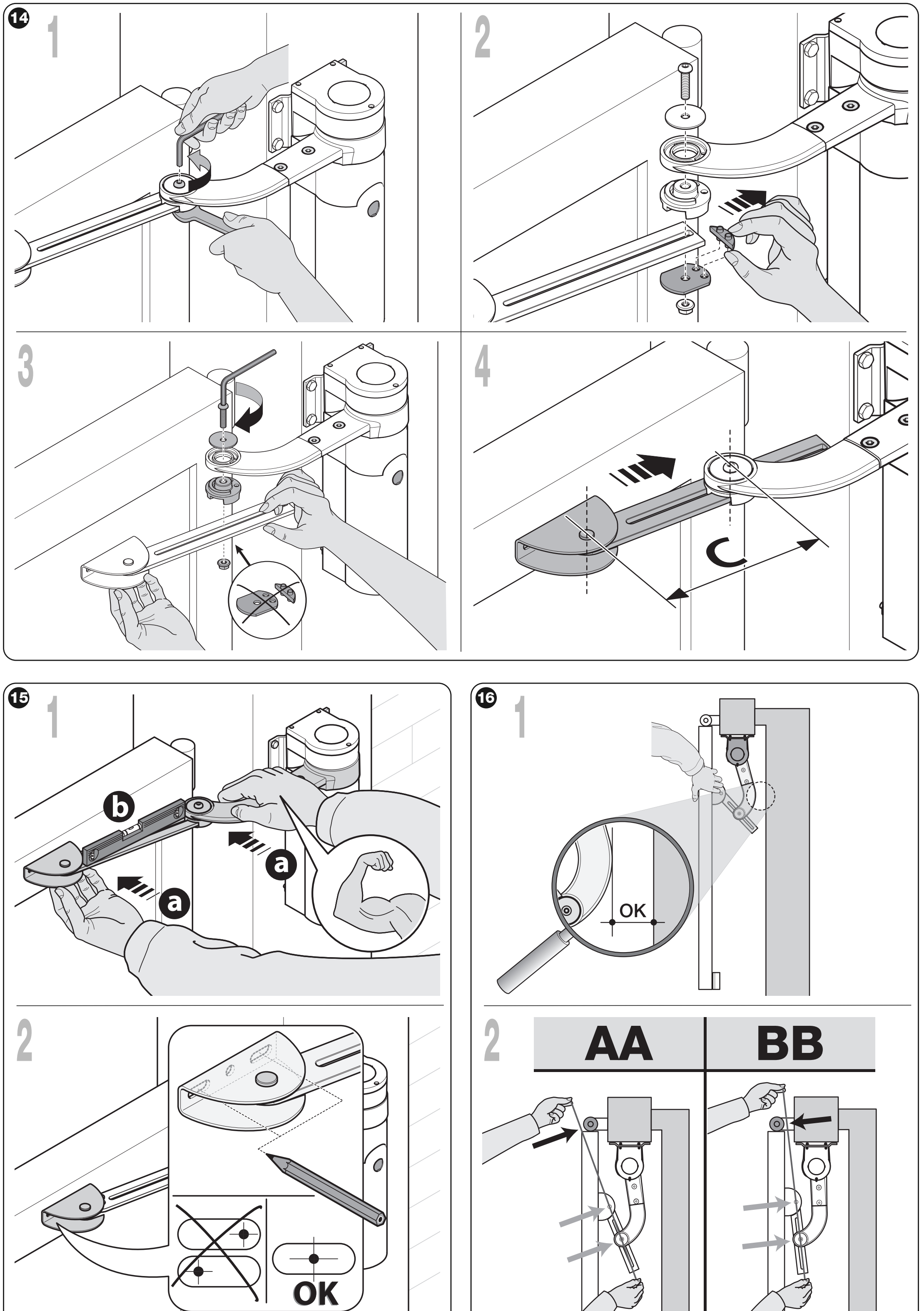 WALKY: checking arm position AA/BB before shortening