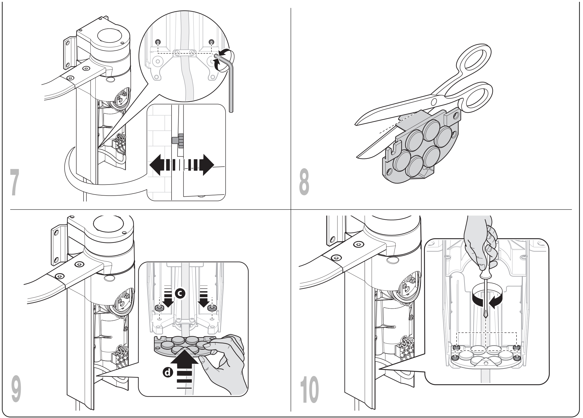 WALKY WL1024: adjusting the supports, refitting the spacers and closing the cover