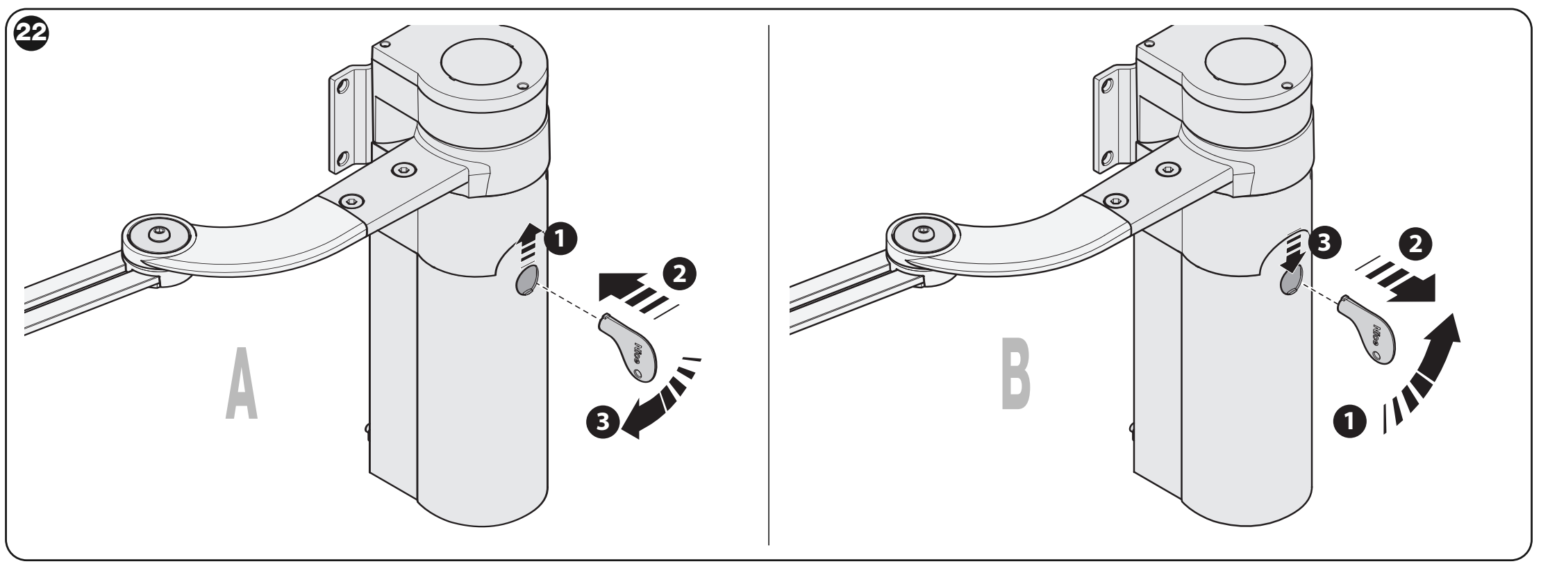 WALKY WL1024: manual release A and re-engagement B