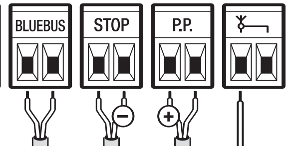 WLA1: left P.P. positive and right STOP negative for auxiliary power