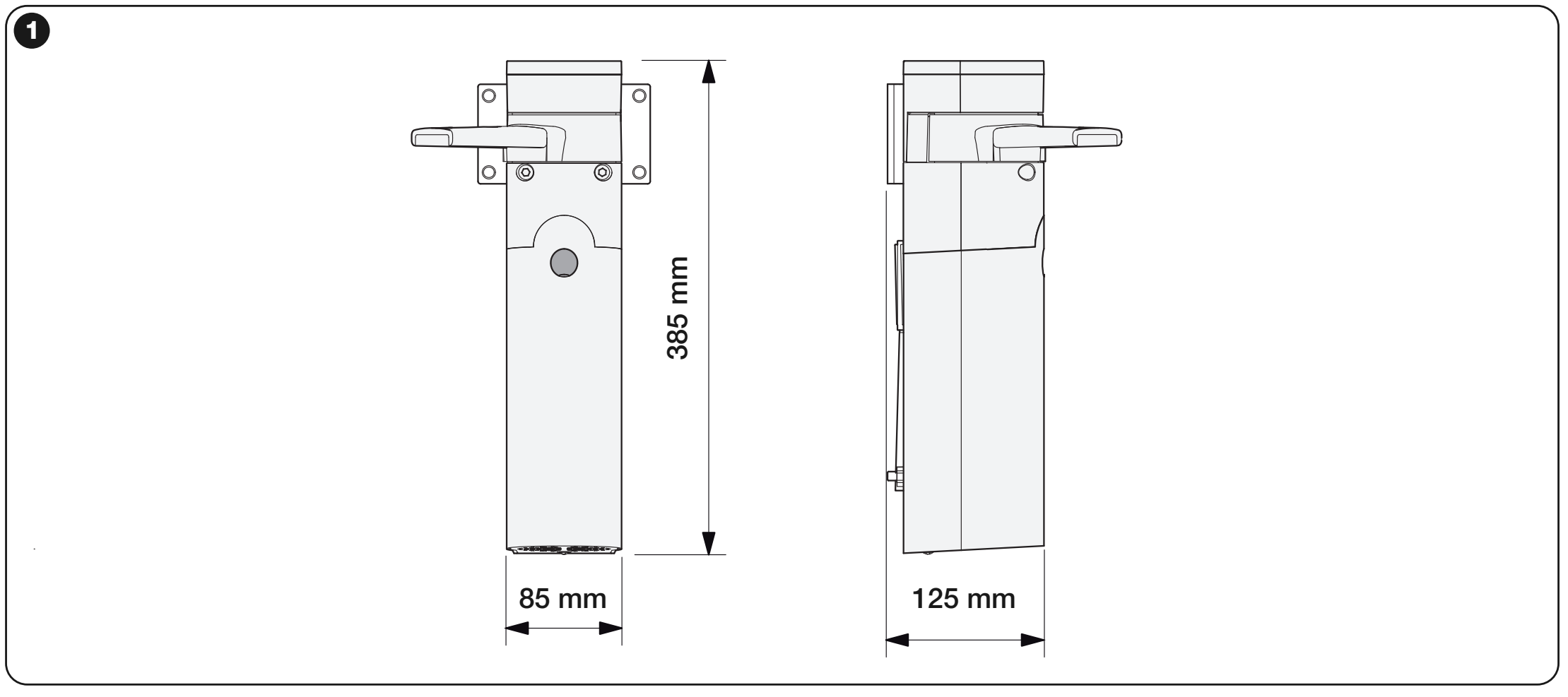 Dimensions of the NICE WALKY WL1024 motor