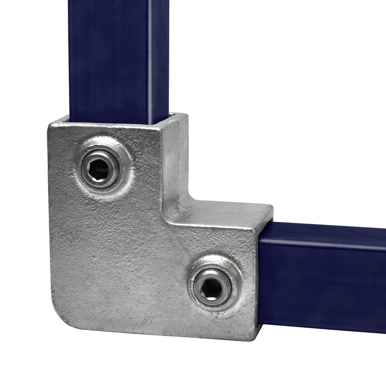 Connector for a 40x40mm square tube, L-shaped, 90°