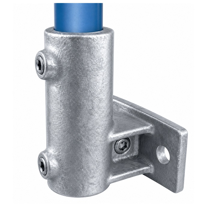 Example of use: Galvanized railing bracket for a 48.3 mm tube, horizontal wall mount