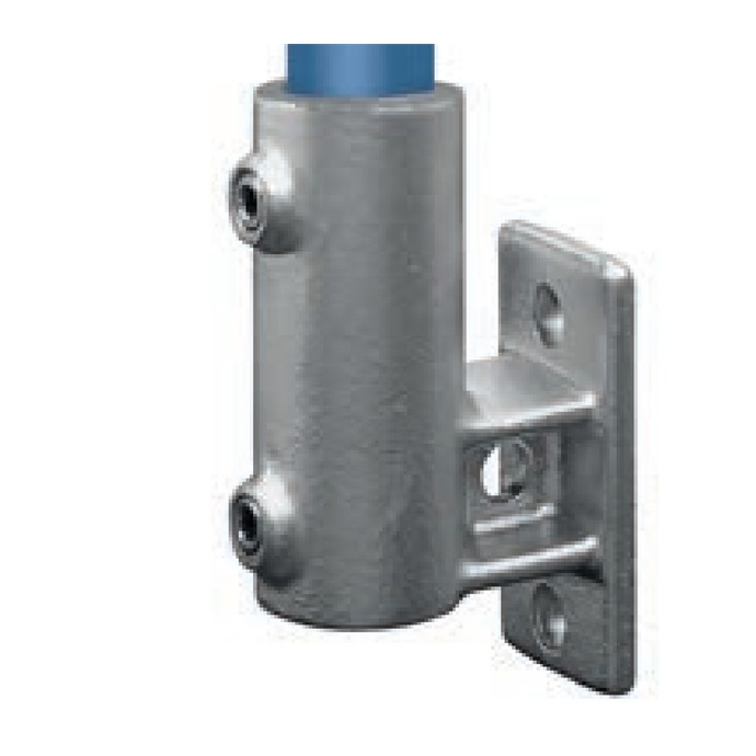 Example of use: Galvanized railing bracket for a 48.3 mm tube, vertical wall mount