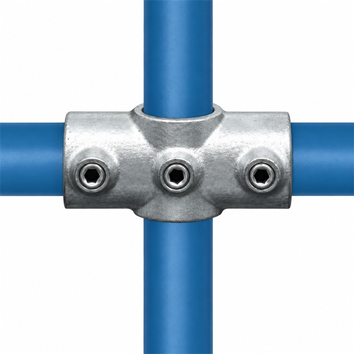 Example of how to use a 48.3 mm tube connector with blue tubes