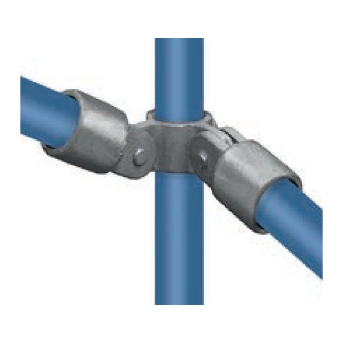 Galvanized adjustable-angle swivel corner connector for 42.4 mm tubes, inner corner shape