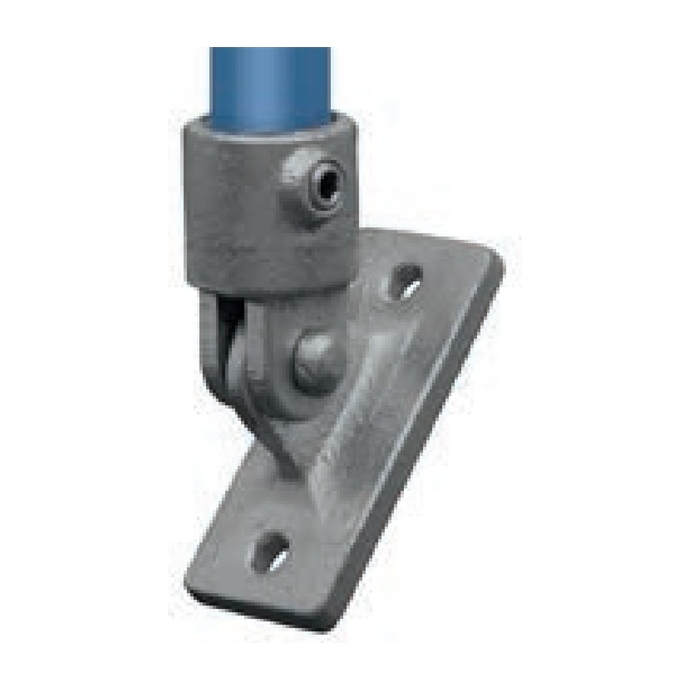 Galvanised swivel tube bracket for 42.4 mm tube, for wall mounting