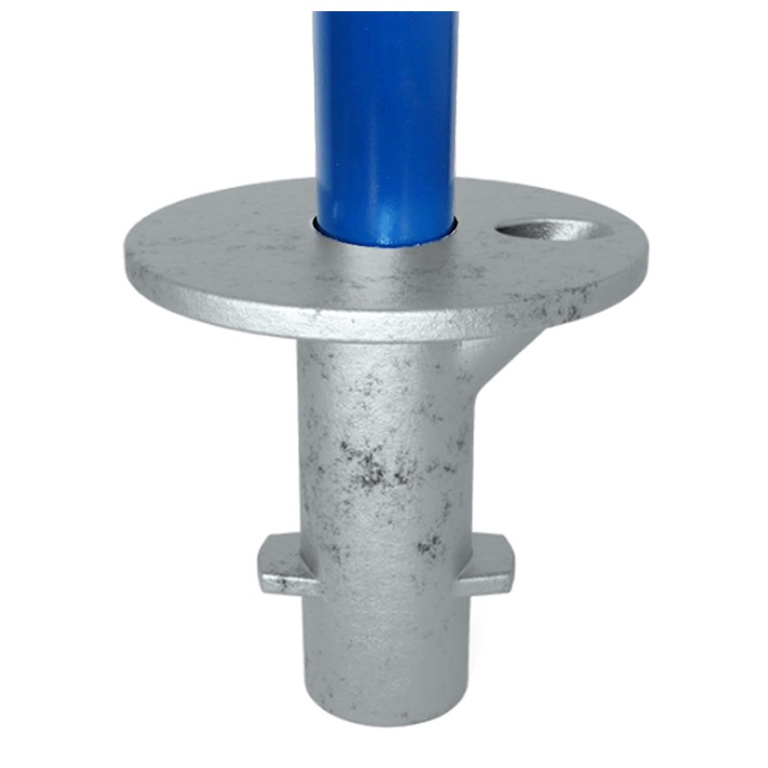 Example of use: Galvanised ground socket for concreting in, for 48.3 mm tubes